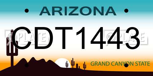 CDT1443 Arizona License Plate