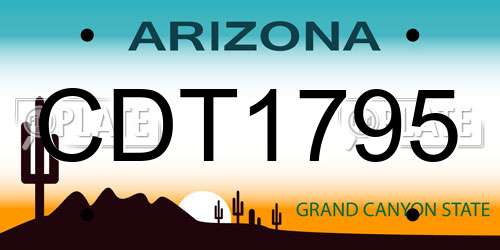 CDT1795 Arizona License Plate