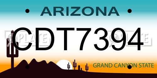 CDT7394 Arizona License Plate