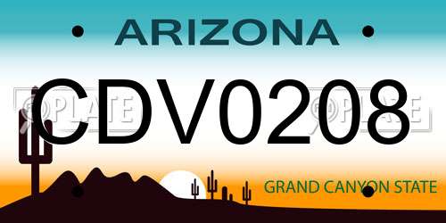 CDV0208 Arizona License Plate
