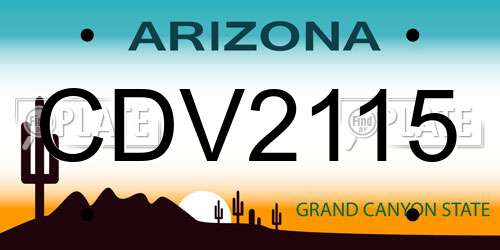 CDV2115 Arizona License Plate