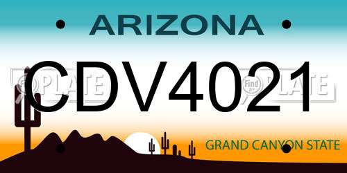 CDV4021 Arizona License Plate