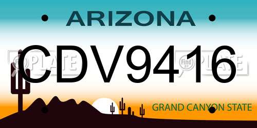 CDV9416 Arizona License Plate