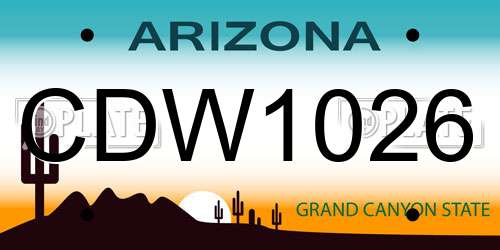 CDW1026 Arizona License Plate