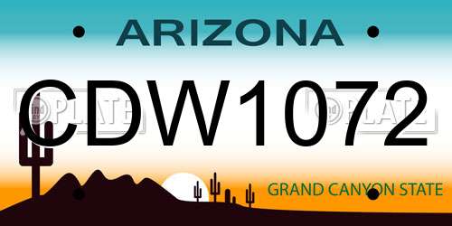 CDW1072 Arizona License Plate