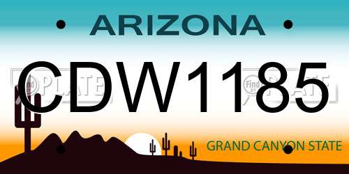 CDW1185 Arizona License Plate