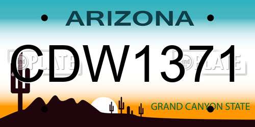 CDW1371 Arizona License Plate