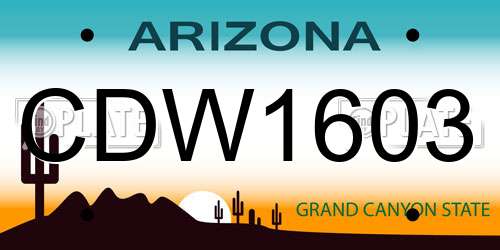 CDW1603 Arizona License Plate