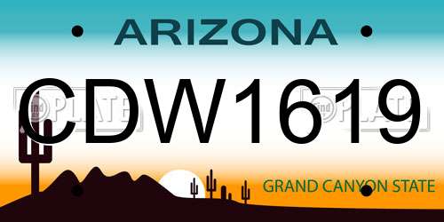 CDW1619 Arizona License Plate