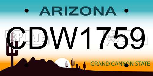 CDW1759 Arizona License Plate