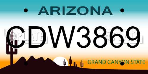 CDW3869 Arizona License Plate