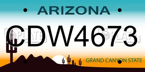 CDW4673 Arizona License Plate