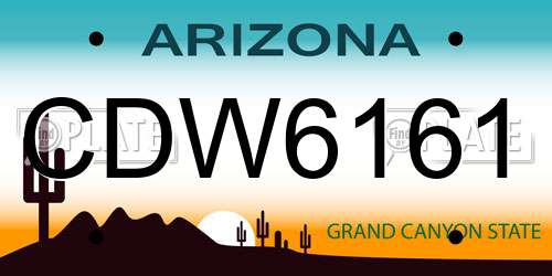 CDW6161 Arizona License Plate