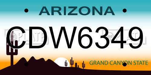 CDW6349 Arizona License Plate