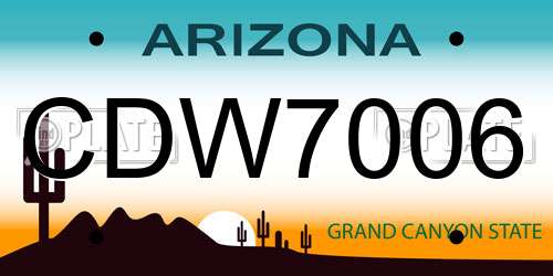CDW7006 Arizona License Plate