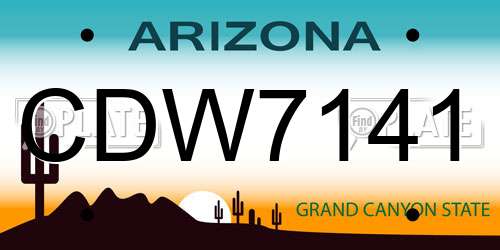 CDW7141 Arizona License Plate