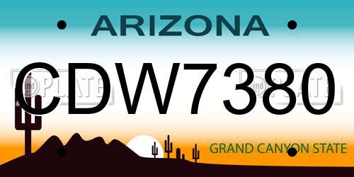 CDW7380 Arizona License Plate
