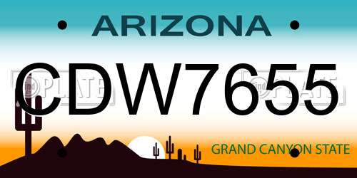 CDW7655 Arizona License Plate