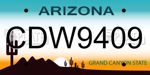 CDW9409 Arizona License Plate