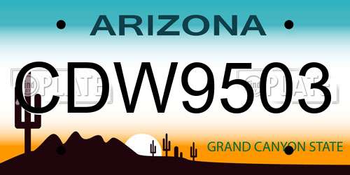 CDW9503 Arizona License Plate
