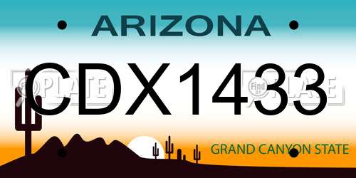 CDX1433 Arizona License Plate