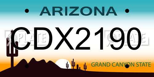 CDX2190 Arizona License Plate