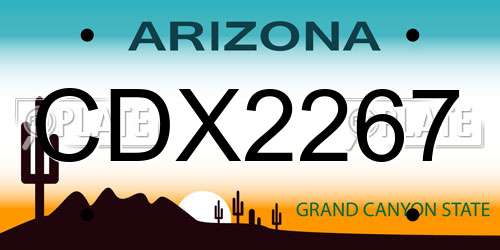 CDX2267 Arizona License Plate