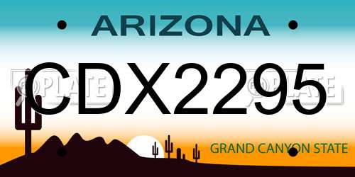 CDX2295 Arizona License Plate