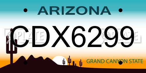 CDX6299 Arizona License Plate