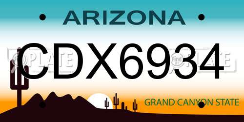 CDX6934 Arizona License Plate