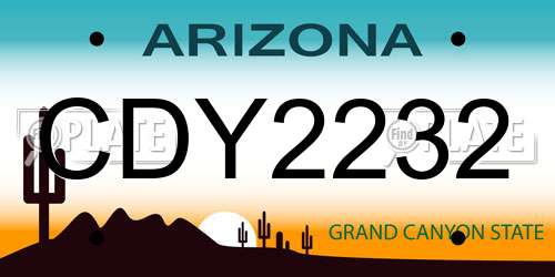 CDY2232 Arizona License Plate
