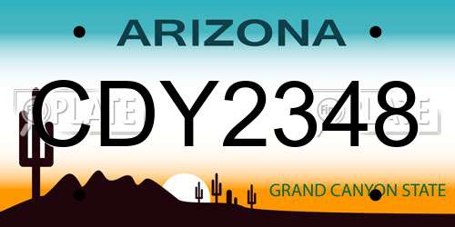 CDY2348 Arizona License Plate