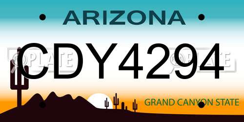 CDY4294 Arizona License Plate