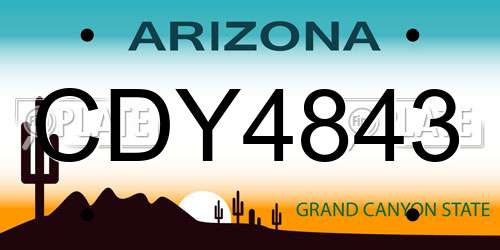 CDY4843 Arizona License Plate