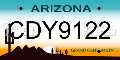 CDY9122 Arizona License Plate