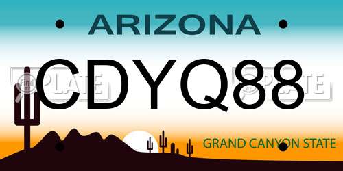 CDYQ88 Arizona License Plate