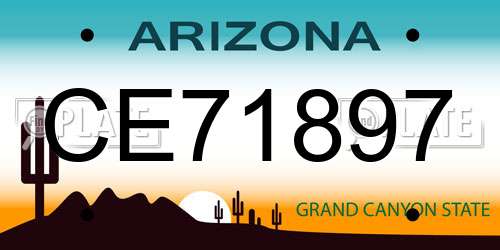 CE71897 Arizona License Plate