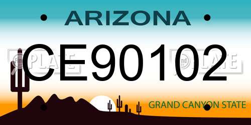 CE90102 Arizona License Plate