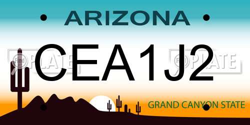 CEA1J2 Arizona License Plate