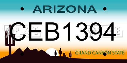 CEB1394 Arizona License Plate