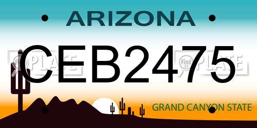 CEB2475 Arizona License Plate