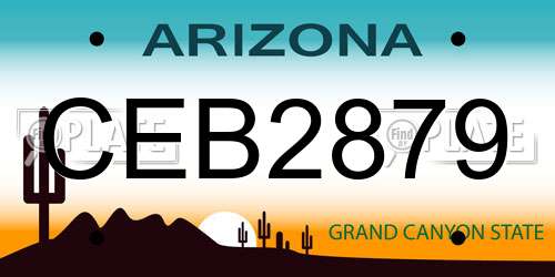 CEB2879 Arizona License Plate