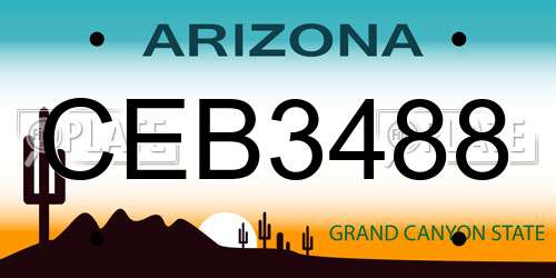 CEB3488 Arizona License Plate