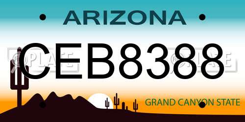 CEB8388 Arizona License Plate
