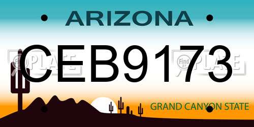 CEB9173 Arizona License Plate