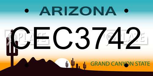 CEC3742 Arizona License Plate