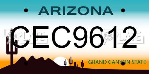 CEC9612 Arizona License Plate