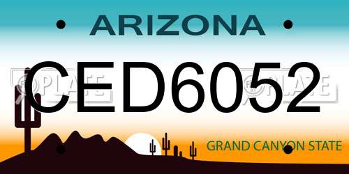 CED6052 Arizona License Plate