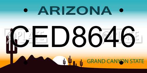 CED8646 Arizona License Plate