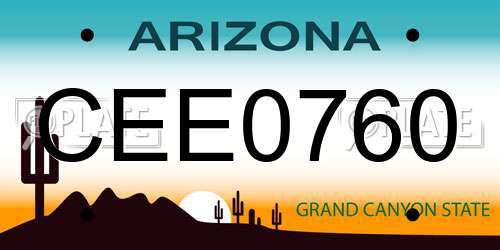 CEE0760 Arizona License Plate